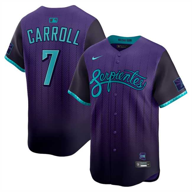 Men's Arizona Diamondbacks #7 Corbin Carroll Purple 2025 City Connect Limited Stitched Jersey Dzhi,We sell and wholesale Men's Arizona Diamondbacks #7 Corbin Carroll Purple 2025 City Connect Limited Stitched Jersey Dzhi on line form chian!